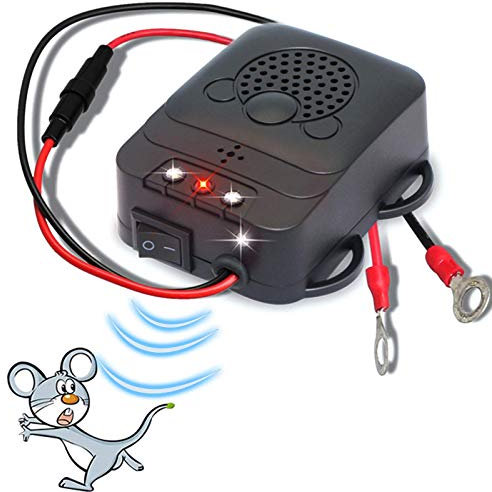 Peralng Ultraschall-Abwehrmittel für Auto, elektronische Abschreckung, gegen Ratten, mit Stroboskop-Lampen, für Auto, Scheune, Küche