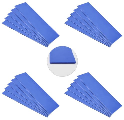 CTRICALVER Thermal Conductive Silicone Pads, Thickness 1.0mm Silicone Cooling Pad Set for SSD CPU GPU LED IC Chipset Cooling (Blue,20 pcs)