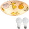 bmf-versand Kinderzimmer Lampen Decke Mädchen Jungen mit LED - Deckenleuchte E27 - Deckenlampe 2 Flammig Weiß Bunt - Kinderzimmerlampe Kinder Tiere - Babyzimmer Lampe Zoo - Rund Ø 30 cm