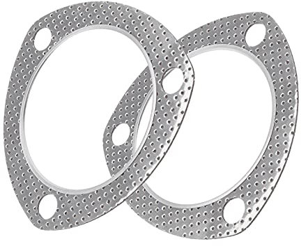 The Lord of the Tools 2 Piezas Junta Escape de 3 Pulgadas Junta de Metal para Tubo de Escape con Anillo Reforzado Brida de 3 Pernos para Cabezales Catback Axleback
