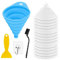 DAOKAI 100 Pack Paint Strainers with 100 Micron Filter Tips Disposable Paint Strainers 3D Printer Accessories for Resin Recycling with Collapsible Silicone Funnel, Hook, Scraper, Brush