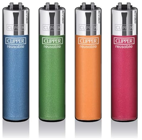 Clipper® Feuerzeuge 4er Set (Metallic Fluo)
