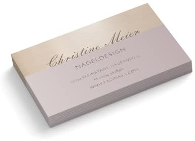 Visitenkarten personalisiert | Nageldesign | 1-seitig | Querformat | Menge + Farbe + Papier zur Auswahl | selbst gestalten | hochwertiger Druck | 350 g Qualitätsdruck (Lila, 1000 Stück)
