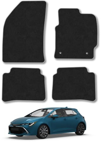 Fits Toyota Corolla (2019+) Carpet Car Floor Mats | Tailored Fit Waterproof Non-Slip Boot Liner Full Coverage Compatible Accessory Protector Easy-Clean