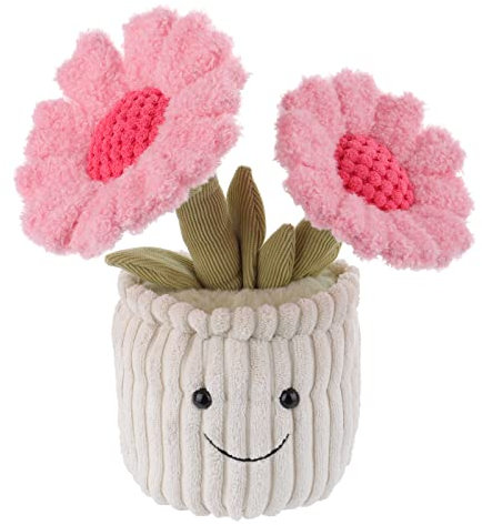 Apricot Lamb Plüsch Pflanze Handnähte Sonnenblume Plüschtier Puppen Spielzeug Weich & Waschbar Geschenk für Kinder Baby Mädchen Junge Blume Rosa