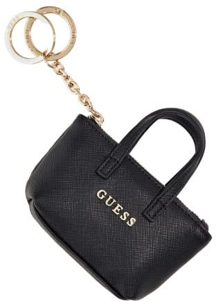 Guess Saffiano Porte-clés de poche Noir, Noir