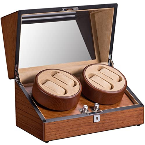 Doppelter Uhrenaufzug, drehbare mechanische Uhrenbox, drehbare Uhrenbox mit transparentem Deckel, Netzteil mit leisem Motor