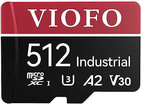 VIOFO 512GB Industrial Grade microSD Card, U3 A2 V30 High Speed Memory Card with Adapter, Support Ultra HD 4K Video Recording