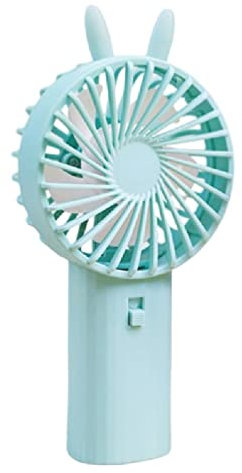 Mini ventilateur de refroidissement portable alimenté par des piles AA 5 pales - Ventilateur de sport avec oreilles mignonnes - Ventilateur USB blanc - Mini ventilateur portable d'extérieur