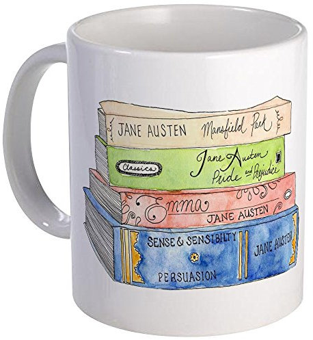 BAAROO Jane Austen Books Tasse à café en céramique 325 ml