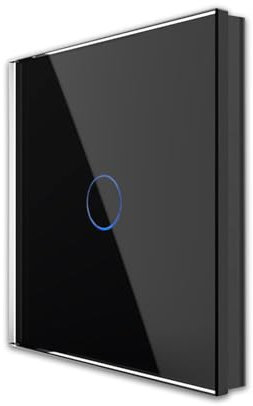 Luxus-Time Funk Lichtschalter Wandsender Empfänger für Lampen ohne Schalter zum Nachrüsten Kabellos Batterie Schalter Fernschalter Touch GWEN (1-facher Lichtschalter Schwarz GWEN)