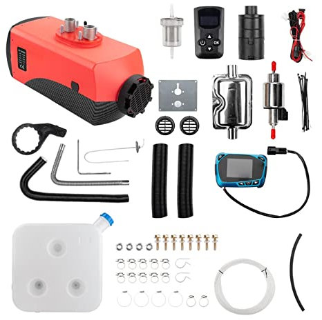 Calentador de estacionamiento diésel Calentador de coche 5000 W 12 V calentador de aire termostato control remoto + control remoto LCD 5 KW calentador de estacionamiento para autocaravana RV camión