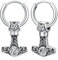 Wikinger Ohrringe Herren Creolen 925 Sterling Silber Thors Hammer Ohrringe Hängend Mjolnir Nordic Schmuck Geschenke für Männer Frauen