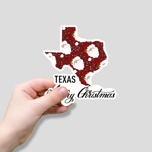 Zyadsinoudor Texas State Vinyl Laptop Aufkleber 50 Stück Heimatstadt Aufkleber Aufkleber Weihnachten Freude Peel and Stick Aufkleber Etiketten Aufkleber für Tumbler Wasserflasche Tasse Auto Fenster