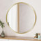 Boromal Spiegel Gold 50cm Metallrahmen Badezimmerspiegel Rund Badspiegel Wandspiegel Gold für Badezimmer, Waschräume, Schlafzimmer, Gäste WC