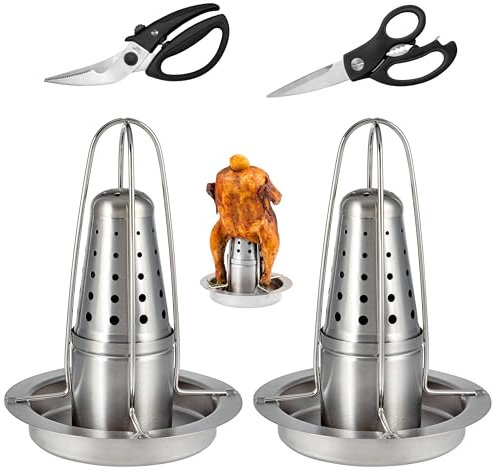 bremermann 2 asadores de pollo con tijeras domésticas y aves