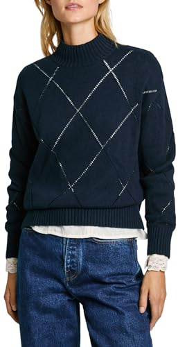 Pepe Jeans Damen Idris Perkins Strickwaren, Blau (Dulwich Blue), M
