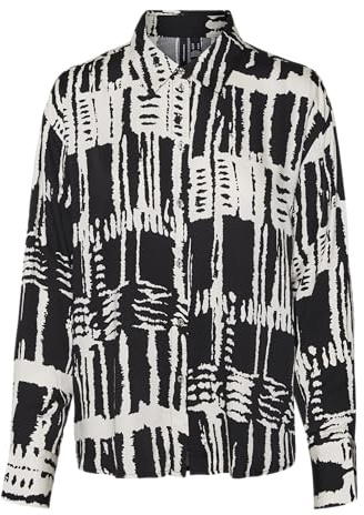 VERO Moda Damen Vmcindy Cleo L/S Shirt WVN Ga Langarmbluse (1er Pack)