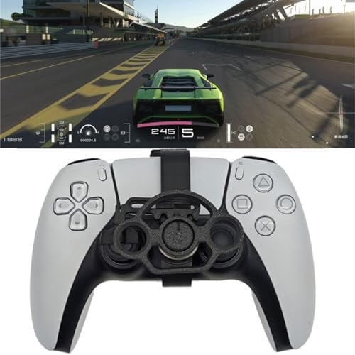 LiLiTok Für PS5 und PS5 Slim Controller Mini-Lenkrad, 3D-Druck Rennspiele-Lenkrad Ersatz Racing Game Wheel für Playstation 5 Slim Zubehör
