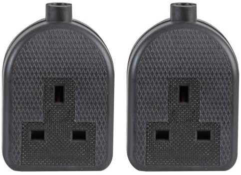 Pro Elec 0138-BK 1-Gang Rubber Trailing Socket, 13A, 250V, Black (Pack of 2)