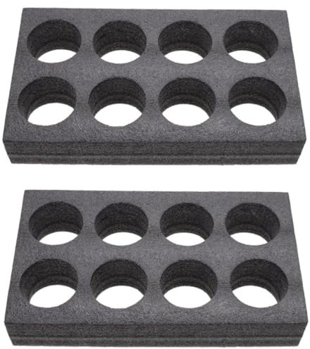 Wensmy Lot de 2 porte-gobelets en mousse pour boissons à emporter - Plateau de transport en mousse pour fête, camping-car, camping (8 trous)