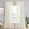 EMEMA Voile Vorhang Sheer Leinenvorhang Transparente Leinen Gardinen Ösenschal Wohnzimmer Wohnzimmer Modern 2er Set Fensterschal Dekoschal Schlafzimmer mit Ösen 140 x 280cm (B x H) Elfenbein