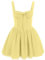 OBEEII Women's Floral Corset Mini Dress Square Neck Spaghetti Strap Summer Boho Sundress Floral Print Lace Up Fitted Dress Yellow M