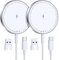 Mag-Safe Ladegerät für iPhone Ladestation: Magnet Wireless Charger Induktive Kabelloses Ladepad Kompatibel mit iPhone 16 15 14 13 12 und Air-Pods 3 2 Pro (Ohne Netzteil, 2 Stück)