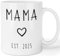 Tasse Schwangerschaft verkünden - Mama 2025 Tasse - beidseitig bedruckte Kaffeetasse - Geschenk werdende Mutter, Farbe: Weiß