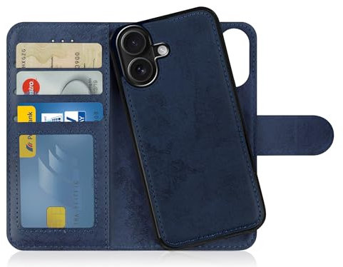 MyGadget Cover compatibile con iPhone 16 - Custodia Libretto Magnetica - Portafoglio Flip Wallet Case - Porta Carte in Similpelle PU Removibile Viola