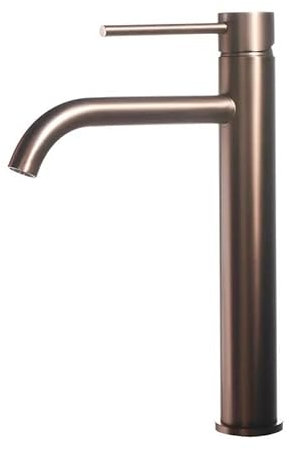 Bathroom Taps Brushed Gold Bathroom Basin Faucet Cold and Hot Mixer Water Tap Deck Mounted Single Hole & Handle Tall Style Brushed Rose Gold(Brushed rose gold)