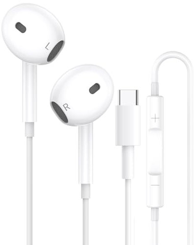 USB C Headphones,In Ear Type C Wired Earphones for iPhone 15 Pro Max 15 Pro Plus,HiFi Stereo Noise Cancellation Earbuds with Mic&Volume Control for iPad Pro/Air/Mini,Galaxy S24/S23/S22,h-uawei,Google