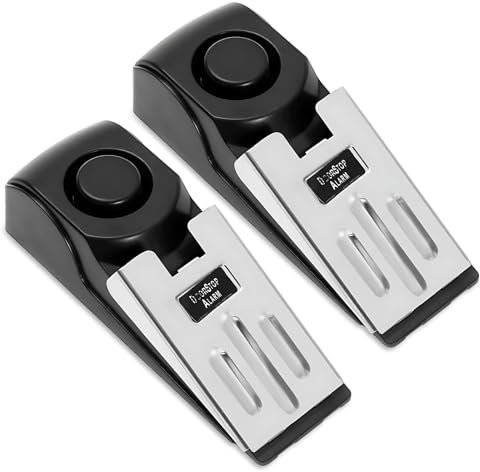 Türstopper Alarm, Türstopper mit Rutschfestem Gummi und Alarm, Alarm Keil für Hotel Home Travel Security (2er Pack)