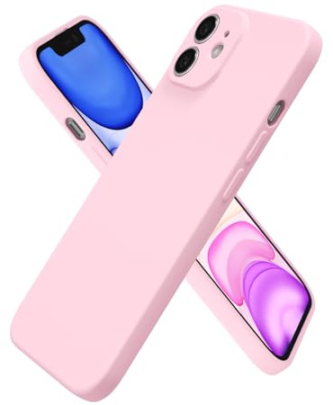 oakxco for iPhone 11 Case Silicone, Ultra Slim Thin Phone Case for Women Girls, Plain Solid Color Minimalist Aesthetic Cute Girly Design, Soft Rubber Gel TPU with Camera Cover Protection, Light Pink