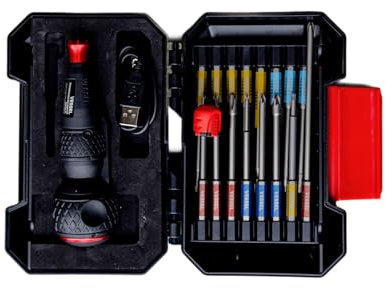 Vessel 16-Piece Gosai Bit Set with 220USB Rechargeable Ball Grip Screwdriver