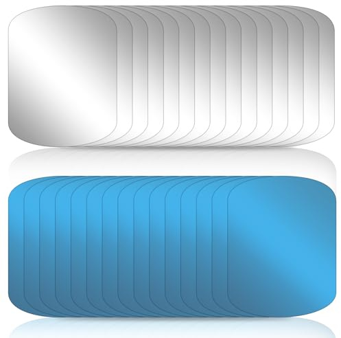 LXUEJIE 30 Pack Adhesive Metal Plates for Magnetic Mount, Adhesive Thin Plates (Compatible with Magnetic Mounts), 1.97x1.57in Metal Strips for Magnets, Magnet Phone Mount for Phone Case (0.02 in)