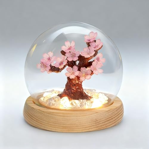 ANBET Rosa Kirschblüten-Nachtlicht, KüNstliche Kirschblüten Blumen Lampe, Schlafzimmer Bücherrega Deko Lampe Geschenk für Frauen-Batterien Nicht im Lieferumfang Enthalten
