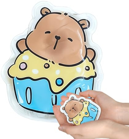 Hand Warmer, Reusable Click-Activated Self-Heating Bag, Creative Cartoon Design with Metal Disc, Pocket Size for Winter, Camping, Commuting and Travel, Cute Capybara Animal Series, 10