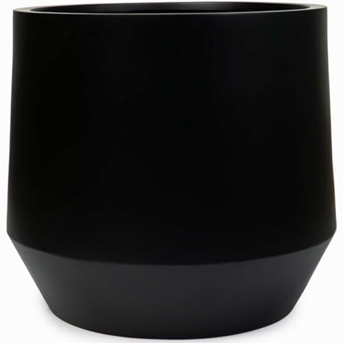 VIVANNO Blumentopf Fiberglas NEXORA 54x48 cm Pflanzkübel Wetterfest Schwarz