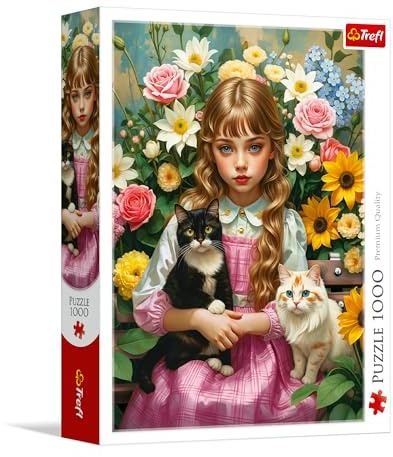 Trefl - Puzzle 1000 Teile, Das Mädchen mit den Katzen, Klassische Puzzles