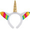 Balinco Haarreif in weiß mit Einhorn Unicorn in Gold Headband Haarreifen aus Plüsch Ohren Für Halloween Weihnachten Karneval Head Accessoires