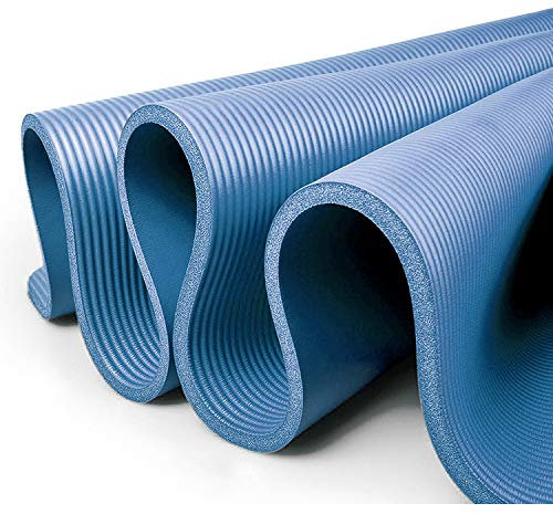 Gloop Hochwertige Yogamatte mit Tragegurt XXL Format für Pilates, Gymnastik, Fitness und Yoga, Erwachsene (Unisex), Blau, 183 x 61 x 1,50 cm