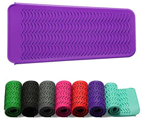 ZAXOP Resistant Silicone Mat Pouch for Flat Iron, Curling Iron,Hot Hair Tools.(Purple)