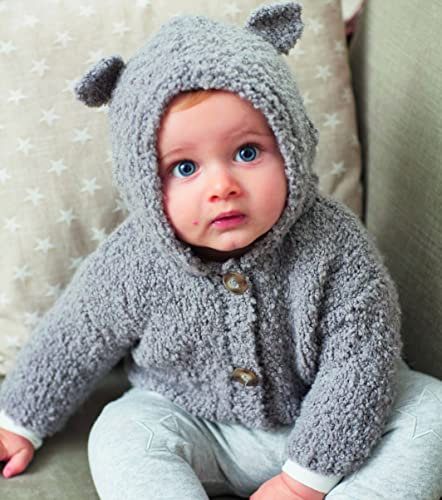 Sirdar Snuggly Bouclette Knitting Pattern - 5253 Bear Ears Cardigan