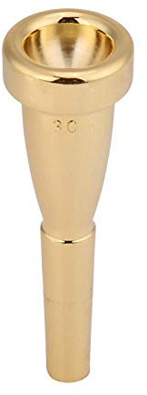 Trompetenmundstück, hochwertiges 3C Kupfer Mundstück mit Goldbeschichtung, Musikinstrument Zubehör für klassische Trompete, professionelle Musiker und Anfänger in Konzerten, Unterricht und Proben