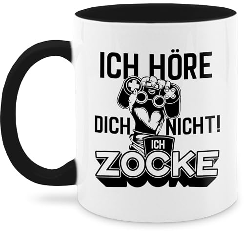 Tasse Tassen 325ml - Deko Hobby - Ich höre dich nicht ich zocke - Fun Gamer Geschenk Nerd Zocker Geschenkidee Zocken - 325 ml - Schwarz - gamertasse gaming kaffeetasse für freund controller mug