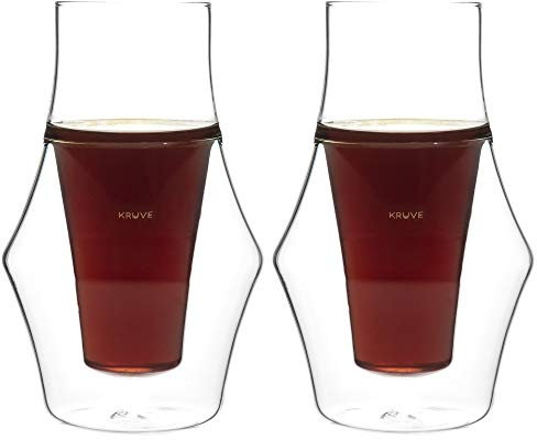KRUVE EQ Inspire 150ml Handmade Double Wall Coffee Cups, Espresso Cups, and Glass Cups Set of 2 - Heat-Resistant Borosilicate Coffee Mugs, Perfect for Enhancing Aroma and Flavor, Dishwasher Safe