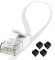 Jaremite Cat6 Ethernet Cable 6FT 2Pack White, Internet LAN Network Cable with Dust Cover, RJ45 High Speed Flat Patch Cords for PS4, Router, Modem, Gaming, Xbox One