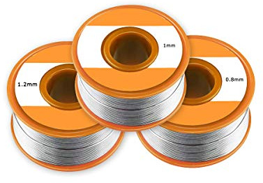 Lötzinn Bleifreie Lötdraht 0.8mm 1mm 1.2mm Kolophonium Kern Weichlot für elektrisches Löten Set 3Pcs