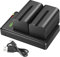 NEEWER NP-F750 2X 5600 mAh Li-Ionen-Ersatzakku mit USB-Ladegerät, kompatibel mit Sony NP-F550 570 750 770 930 950 FM55H FM500H QM71 QM91 QM71D, NEEWER LED-Licht, Monitor, motorisiertem Slider